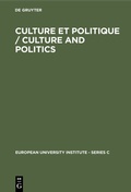 Cover: Culture et Politique / Culture and Politics - De Gruyter