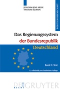 Cover: Das Regierungssystem der Bundesrepublik Deutschland - De Gruyter
