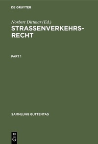 Abbildung von: Straßenverkehrsrecht - De Gruyter