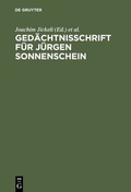 Cover: Ged&auml;chtnisschrift f&uuml;r J&uuml;rgen Sonnenschein - De Gruyter