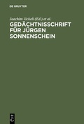 Cover: Ged&auml;chtnisschrift f&uuml;r J&uuml;rgen Sonnenschein - De Gruyter