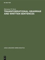 Cover: Transformational Grammar and Written Sentences - De Gruyter Mouton