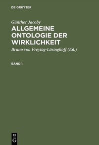 Abbildung von: Allgemeine Ontologie der Wirklichkeit. Band 1 - De Gruyter