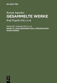Abbildung von: Vom Erkennen des literarischen Kunstwerks - De Gruyter
