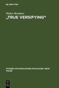 Enlarge image Cover: "True Versifying" - De Gruyter