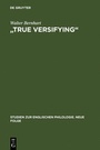 Cover: "True Versifying" - De Gruyter