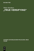 Cover: "True Versifying" - De Gruyter