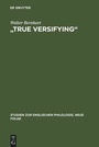 Cover: "True Versifying" - De Gruyter