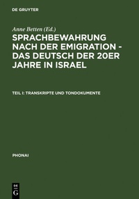 Abbildung von: Transkripte und Tondokumente - De Gruyter