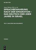 Cover: Analysen und Dokumente - De Gruyter