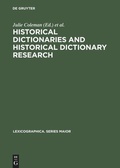 Cover: Historical Dictionaries and Historical Dictionary Research - De Gruyter