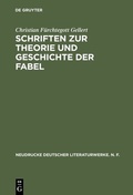 Cover: Schriften zur Theorie und Geschichte der Fabel - De Gruyter