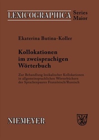 Abbildung von: Kollokationen im zweisprachigen Wörterbuch - De Gruyter