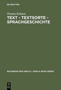 Enlarge image Cover: Text - Textsorte - Sprachgeschichte - De Gruyter