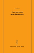 Cover: Gesetzgebung ohne Parlament? - De Gruyter