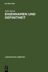 Abbildung von: Eigennamen und Definitheit - De Gruyter