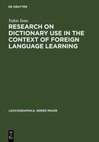 Abbildung von: Research on Dictionary Use in the Context of Foreign Language Learning - De Gruyter