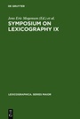 Cover: Symposium on Lexicography IX - De Gruyter