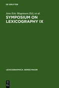 Cover: Symposium on Lexicography IX - De Gruyter