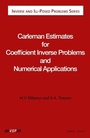 Cover: Carleman Estimates for Coefficient Inverse Problems and Numerical Applications - De Gruyter