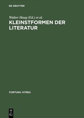 Cover: Kleinstformen der Literatur - De Gruyter