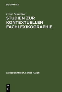 Abbildung von: Studien zur kontextuellen Fachlexikographie - De Gruyter