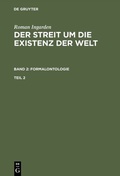 Abbildung von: Der Streit um die Existenz der Welt. Band 2: Formalontologie. Teil 2 - De Gruyter