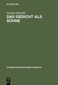 Abbildung von: Das Gedicht als Sühne - De Gruyter