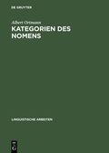 Cover: Kategorien des Nomens - De Gruyter