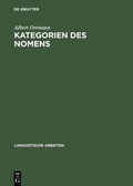 Cover: Kategorien des Nomens - De Gruyter