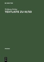 Cover: Textliste zu III/50 - De Gruyter