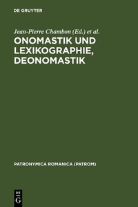Abbildung von: Onomastik und Lexikographie. Deonomastik - De Gruyter
