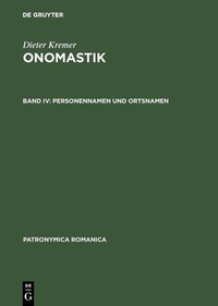 Abbildung von: Personennamen und Ortsnamen - De Gruyter