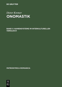 Abbildung von: Namensysteme im interkulturellen Vergleich - De Gruyter