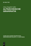 Cover: Alts&auml;chsische Grammatik - De Gruyter