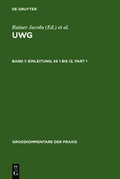 Cover: UWG / Einleitung; &sect;&sect; 1 bis 12 - De Gruyter