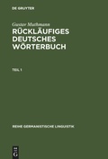 Cover: R&uuml;ckl&auml;ufiges deutsches W&ouml;rterbuch - De Gruyter