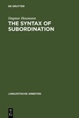 Cover: The Syntax of Subordination - De Gruyter