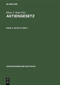 Abbildung von: Aktiengesetz / §§ 95-117 - De Gruyter