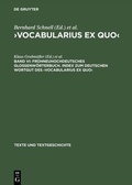 Cover: Fr&uuml;hneuhochdeutsches Glossenw&ouml;rterbuch. Index zum deutschen Wortgut des >Vocabularius Ex quo< - De Gruyter