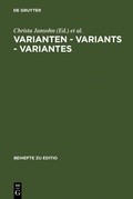 Cover: Varianten - Variants - Variantes - De Gruyter