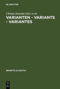Enlarge image Cover: Varianten - Variants - Variantes - De Gruyter
