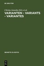 Cover: Varianten - Variants - Variantes - De Gruyter