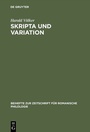 Cover: Skripta und Variation - De Gruyter