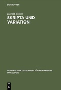 Cover: Skripta und Variation - De Gruyter