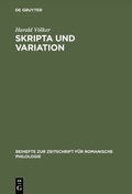 Cover: Skripta und Variation - De Gruyter