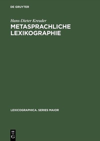 Abbildung von: Metasprachliche Lexikographie - De Gruyter