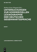 Cover: Untersuchungen zur kommerziellen Lexikographie der deutschen Gegenwartssprache. Band 1 - De Gruyter