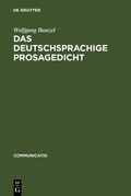 Cover: Das deutschsprachige Prosagedicht - De Gruyter