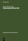 Cover: Pressesprache - De Gruyter